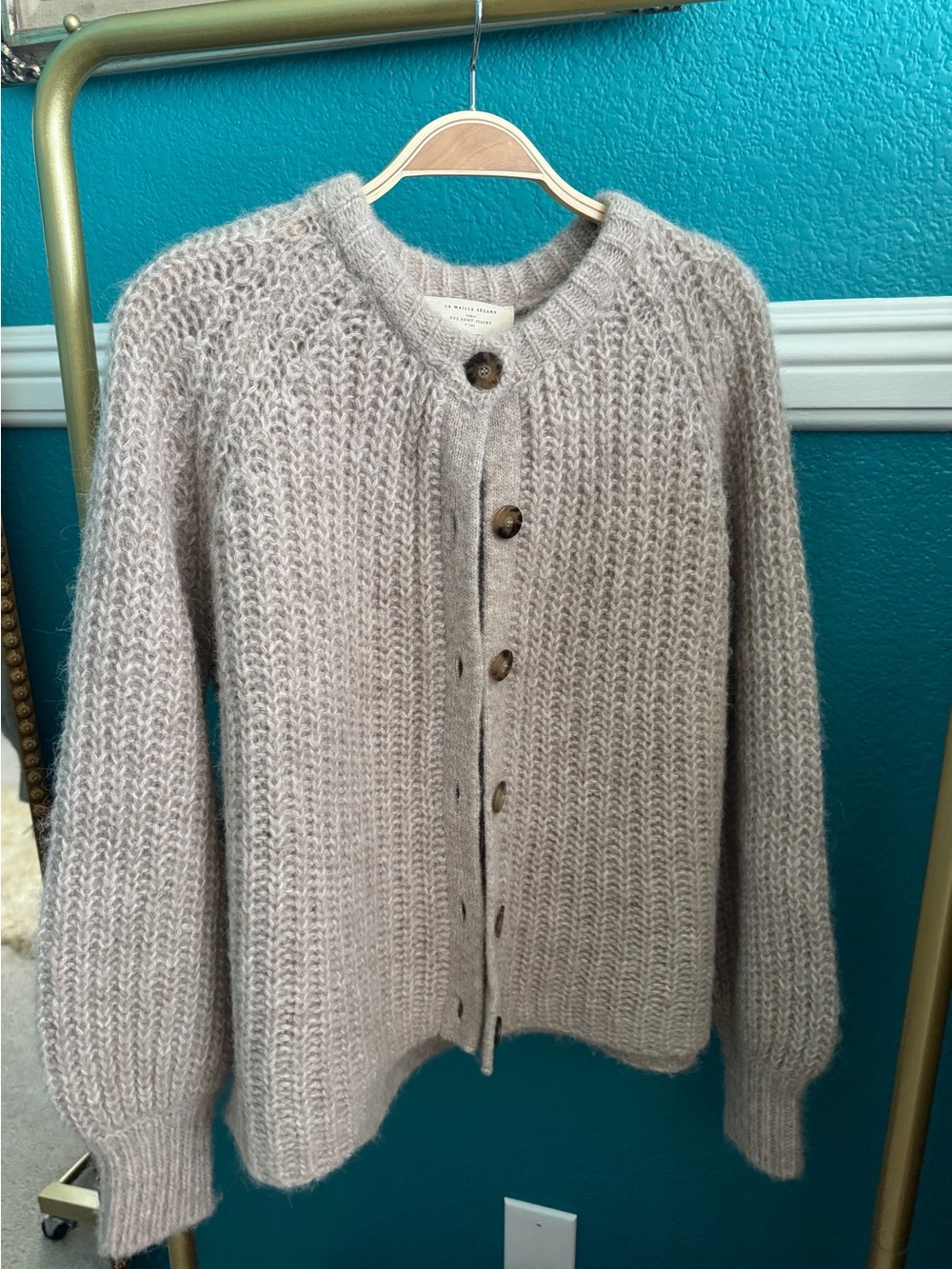 Sezane Light Beige Emile Cardigan
